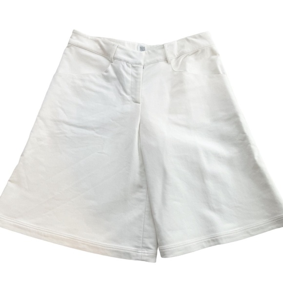 Rosie Assoulin White Wide leg Bermuda Culottes gaucho oversized shorts 10 Flared - Picture 2 of 10